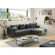 ECKSOFA in Feincord Anthrazit  - Anthrazit/Schwarz, KONVENTIONELL, Textil/Metall (284/178cm) - Hom`in