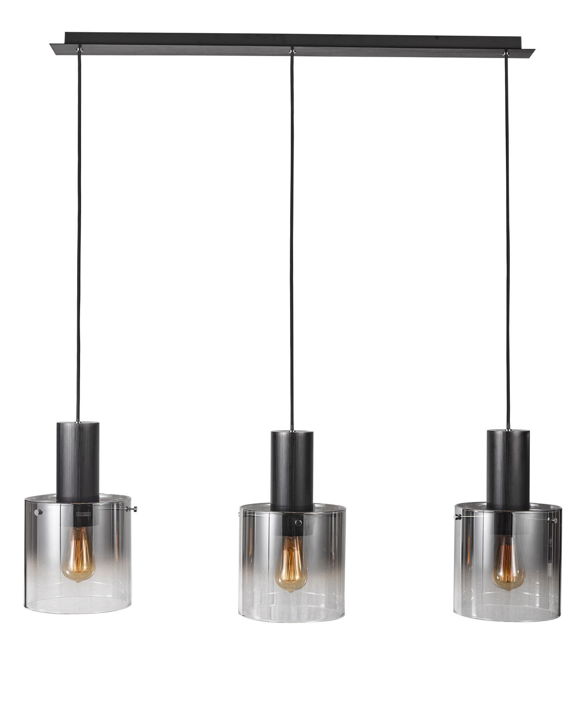 ZÁVĚSNÉ SVÍTIDLO, 90/20/120 cm  - černá, Design, kov/sklo (90/20/120cm) - Dieter Knoll