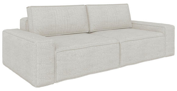 SCHLAFSOFA  mit Liegefunktion, Schlafen auf Sitzhöhe, Rücken echt Webstoff Creme  - Creme/Schwarz, KONVENTIONELL, Kunststoff/Textil (256/83/115cm) - Carryhome