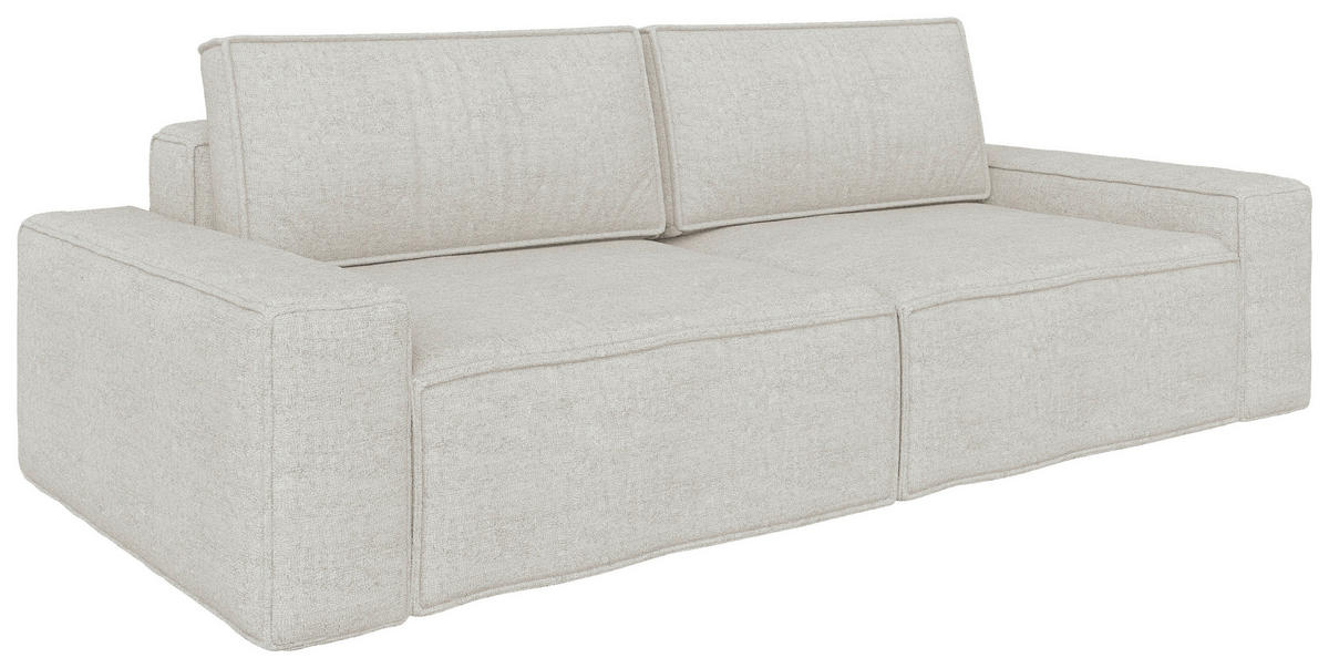SCHLAFSOFA Webstoff Creme  - Creme/Schwarz, KONVENTIONELL, Kunststoff/Textil (256/83/115cm) - Carryhome