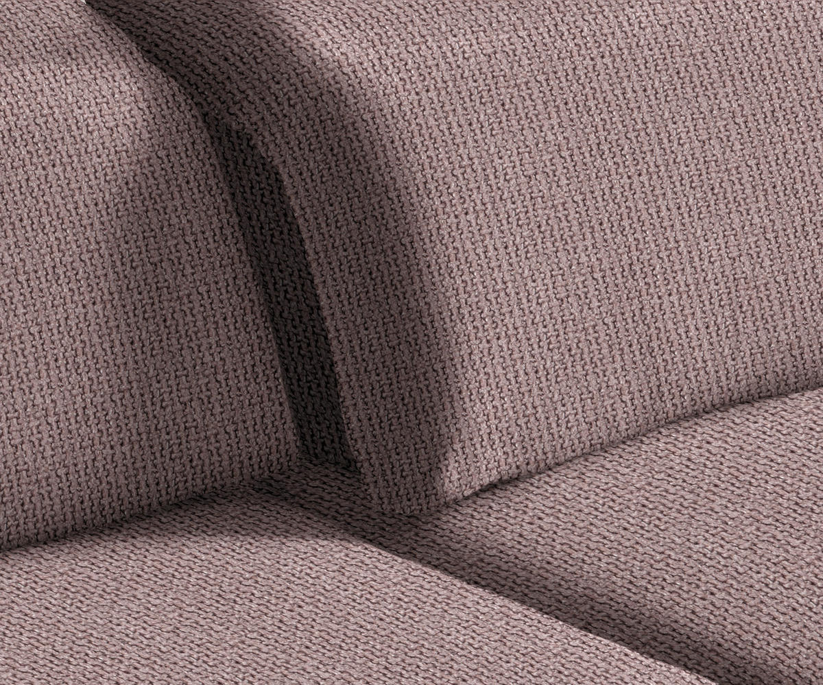 ECKSOFA in Webstoff Altrosa  289/180 cm  - Schwarz/Altrosa, Design, Textil/Metall (289/180cm) - Stylife