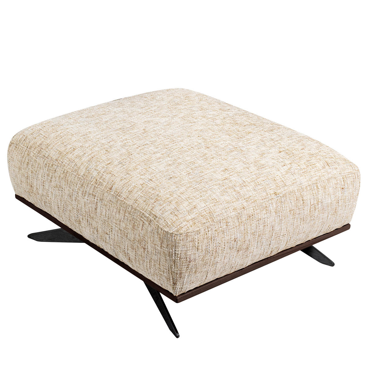 HOCKER in Textil Beige  - Dunkelbraun/Beige, Design, Holz/Textil (95/46/80cm) - Livetastic