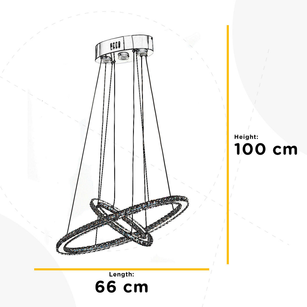 LED-HÄNGELEUCHTE 66/100 cm  - Chromfarben, Design, Glas/Metall (66/100cm)