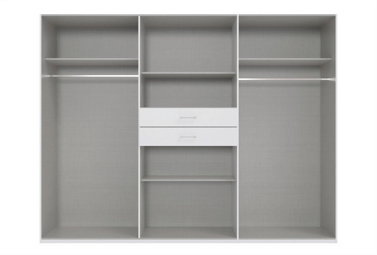 KLEIDERSCHRANK 270/208/58 cm,  in Graphitfarben, Eichefarben, 8 Tür(en)  - Eichefarben/Graphitfarben, KONVENTIONELL, Holzwerkstoff/Kunststoff (270/208/58cm) - P & B