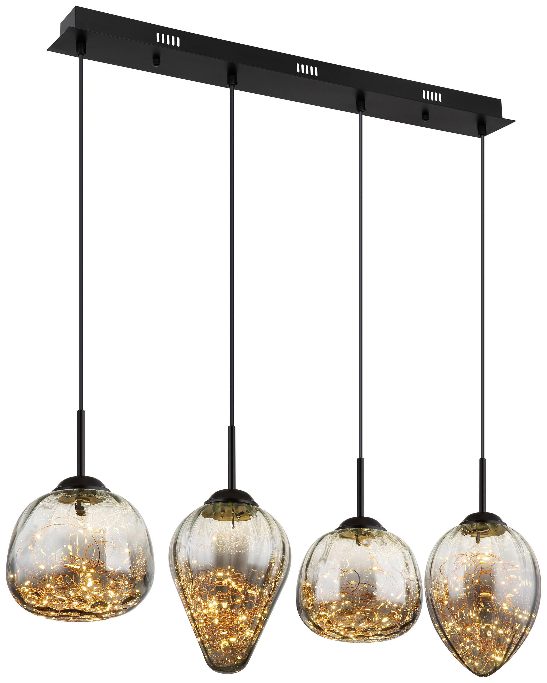 HÄNGELEUCHTE 91/20/120 cm   - Schwarz, Design, Glas/Metall (91/20/120cm) - Collet's Monde