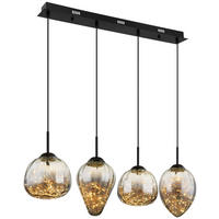 HÄNGELEUCHTE 91/20/120 cm  - Schwarz, Design, Glas/Metall (91/20/120cm) - Collet's Monde