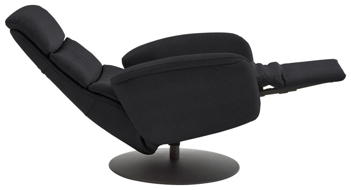 RELAXSESSEL in Leder Anthrazit  - Anthrazit/Schwarz, Design, Leder/Metall (76/108/86cm) - Dieter Knoll