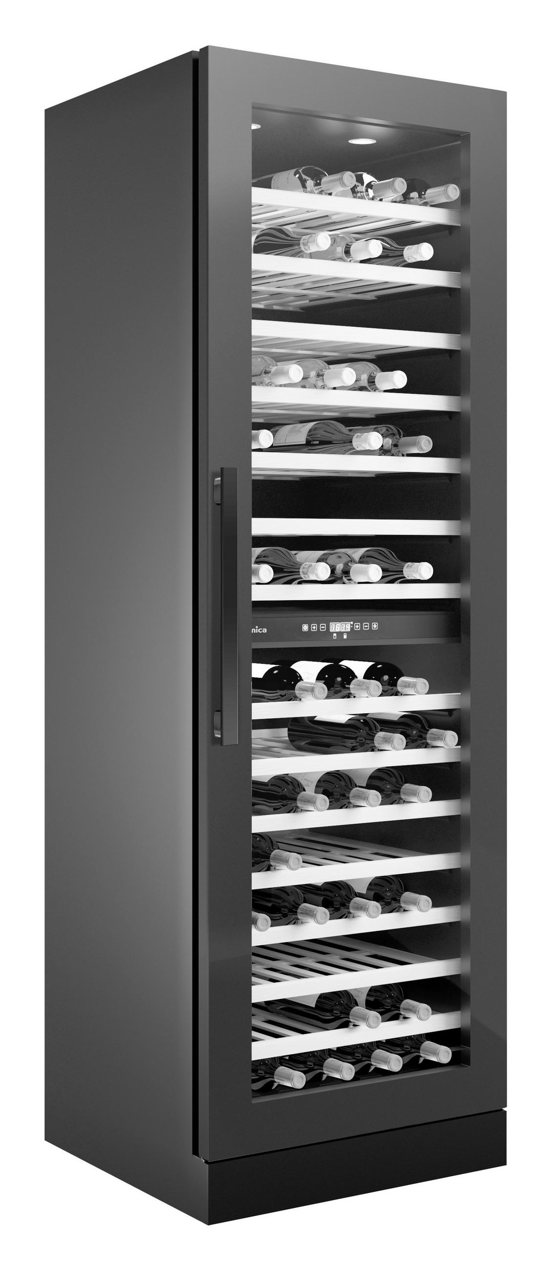WEINKÜHLSCHRANK WK348100S  - Schwarz, Basics, Glas (59,5/185,0/57,5cm) - Amica