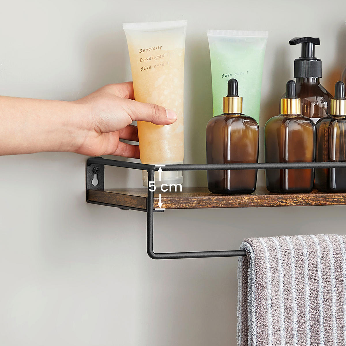 WANDREGALSET 40/5/15,5 cm  - Dunkelbraun/Schwarz, Trend, Holzwerkstoff/Metall (40/5/15,5cm) - MID.YOU