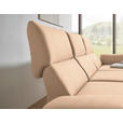 ECKSOFA  in Flachgewebe Lachsfarben Armteilverstellung, Relaxfunktion, Drehsitzfunktion  255-365/175-224 cm  - Schwarz/Lachsfarben, Design, Textil/Metall (255-365/175-224cm) - Dieter Knoll