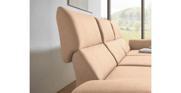 ECKSOFA  in Flachgewebe Lachsfarben Armteilverstellung, Relaxfunktion, Drehsitzfunktion  255-365/175-224 cm  - Schwarz/Lachsfarben, Design, Textil/Metall (255-365/175-224cm) - Dieter Knoll
