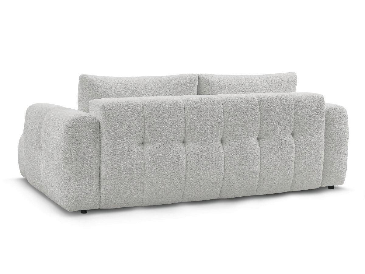 SCHLAFSOFA FUJI Bouclé Hellgrau  inkl.  - Hellgrau/Schwarz, MODERN, Kunststoff/Textil (251/113/88cm)