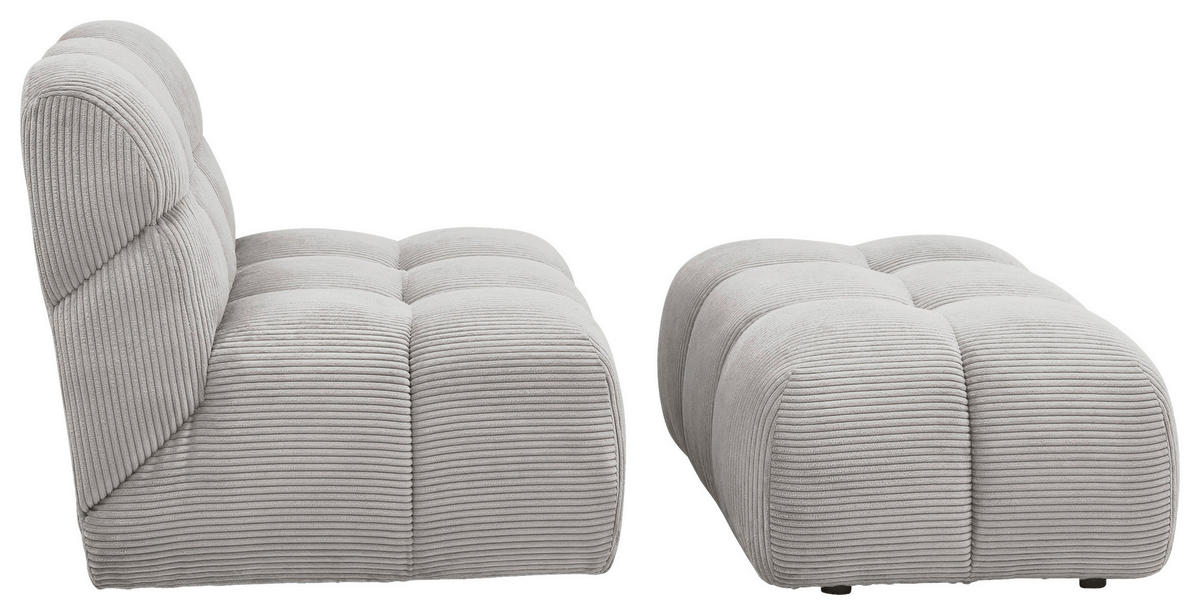 SESSEL in Cord Grau  - Schwarz/Grau, KONVENTIONELL, Textil/Metall (105/78/90cm) - Tom Tailor