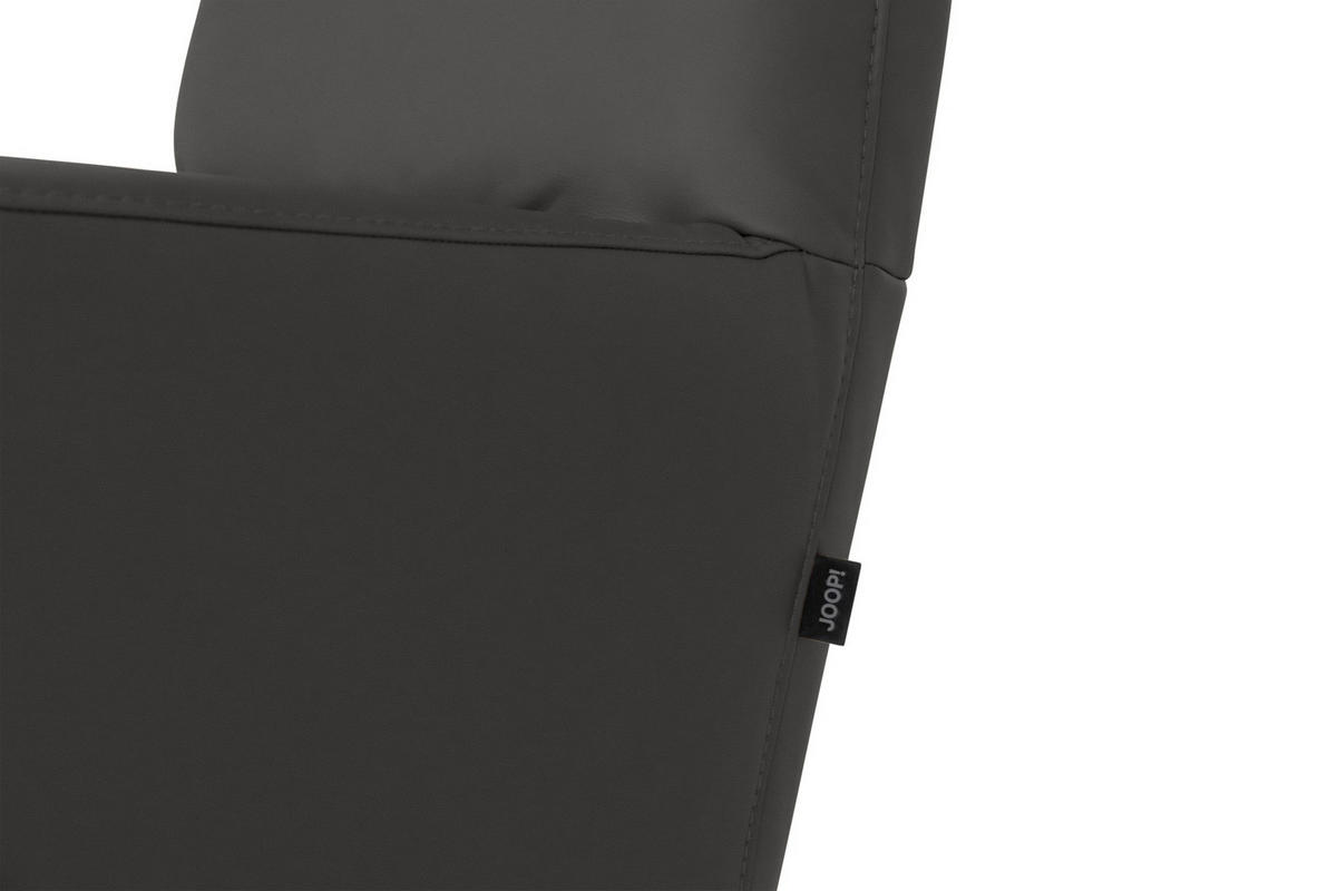 RELAXSESSEL Leder Dunkelgrau  - Dunkelgrau/Schwarz, Modern, Leder/Metall (66/110/83cm) - Joop!