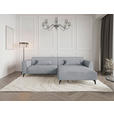 ECKSOFA  in Chenille Grau Rückenkissen  300/190 cm  - Hellbraun/Schwarz, MODERN, Textil/Metall (300/190cm) - Carryhome