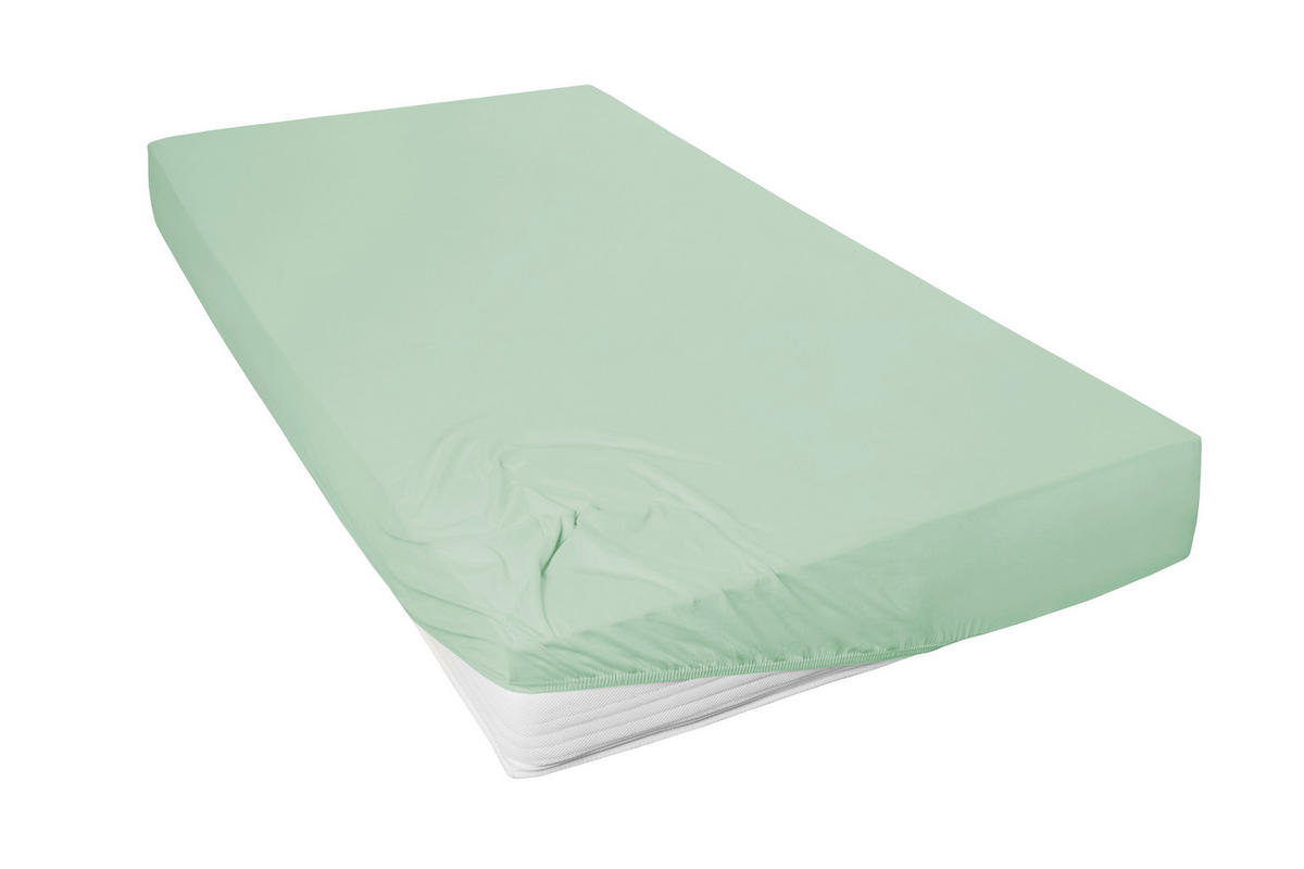 SPANNLEINTUCH 150/200 cm Jersey  - Grün, Basics, Textil (150/200cm)