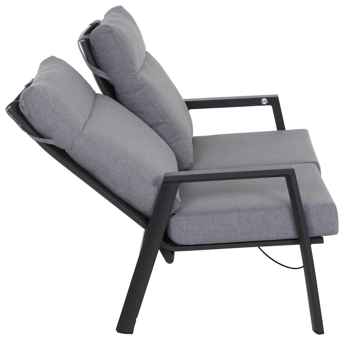 LOUNGESOFA  - Dunkelgrau/Anthrazit, Basics, Kunststoff/Textil (152,5/99/82,5cm) - Siena Garden