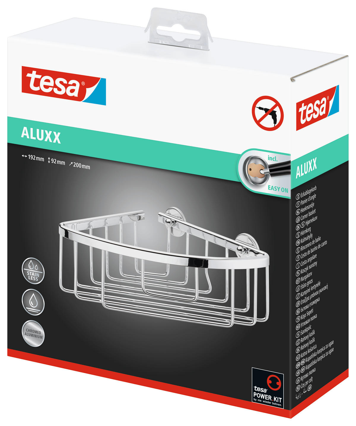 DUSCHABLAGE - Chromfarben, Basics, Metall (20/9,2/19,2cm) - Tesa