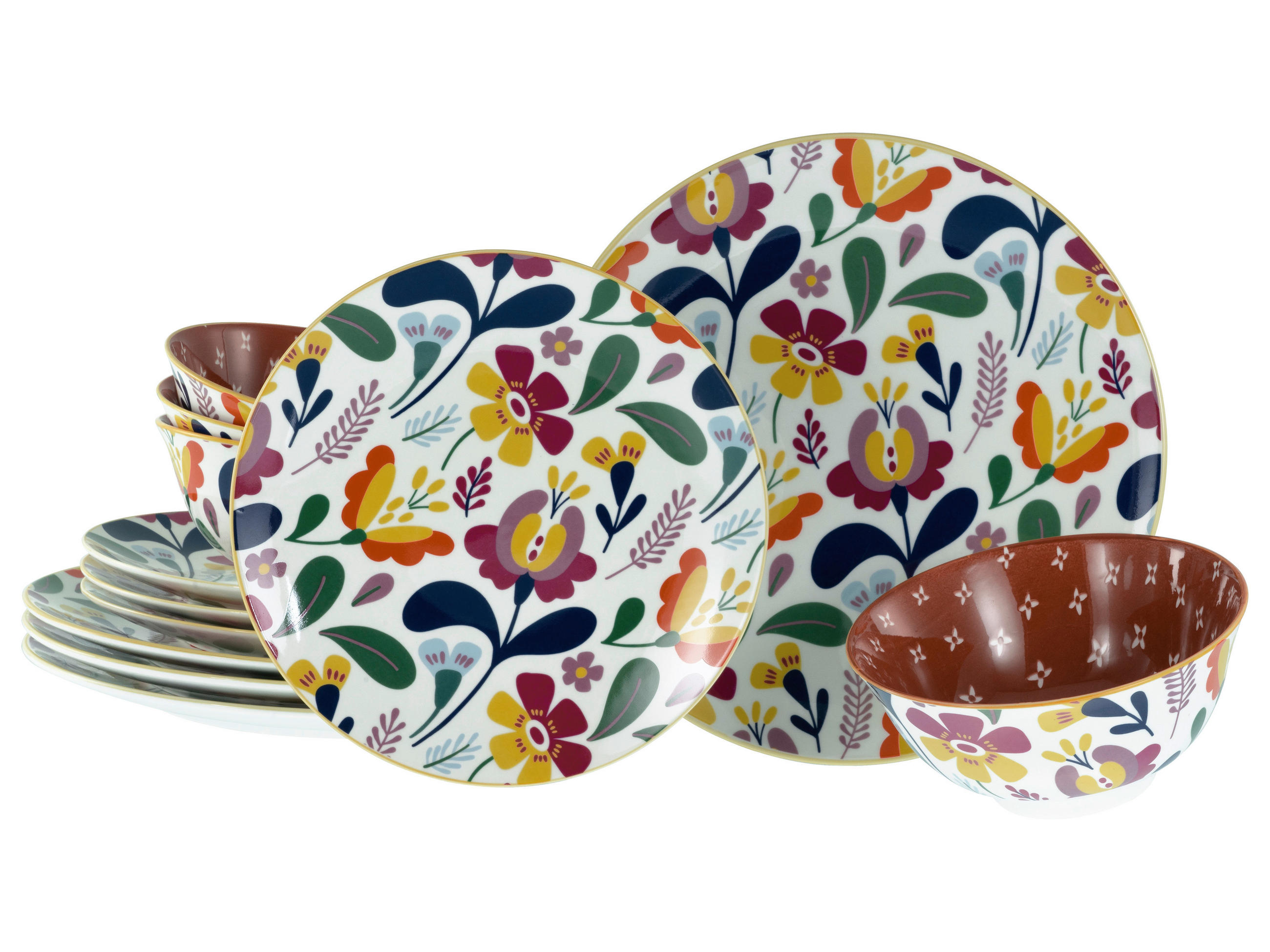 JEDÁLENSKÝ SERVIS, kamenina - viacfarebná, Design, keramika - Creatable