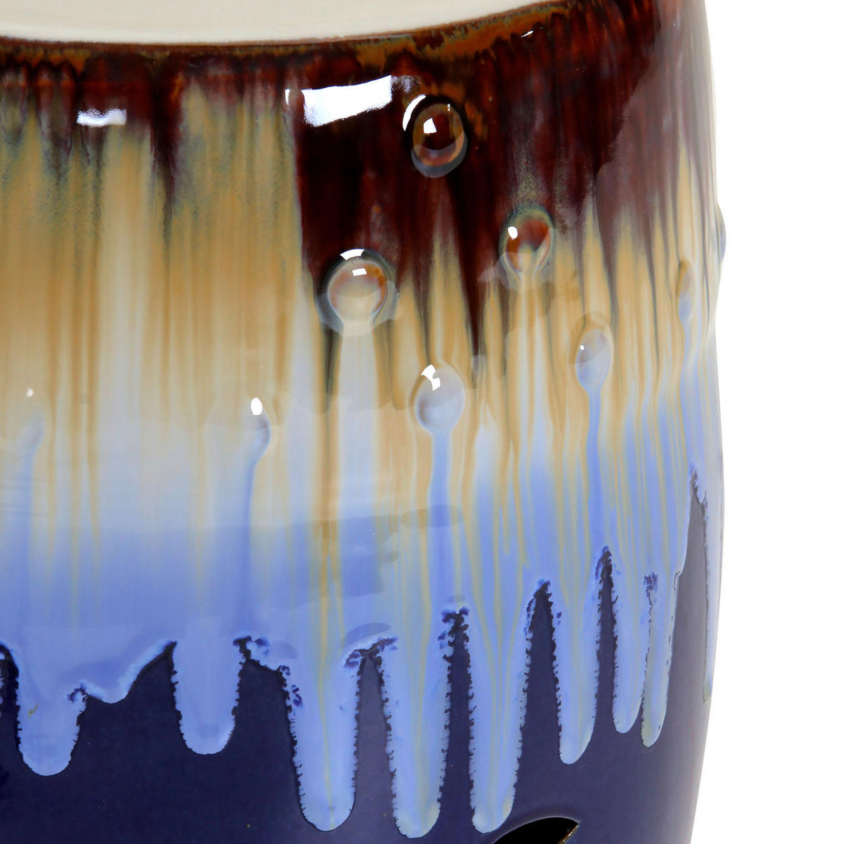 BEISTELLTISCH 33/33/45 cm Blau, Braun  - Blau/Braun, Design, Keramik (33/33/45cm) - Landscape