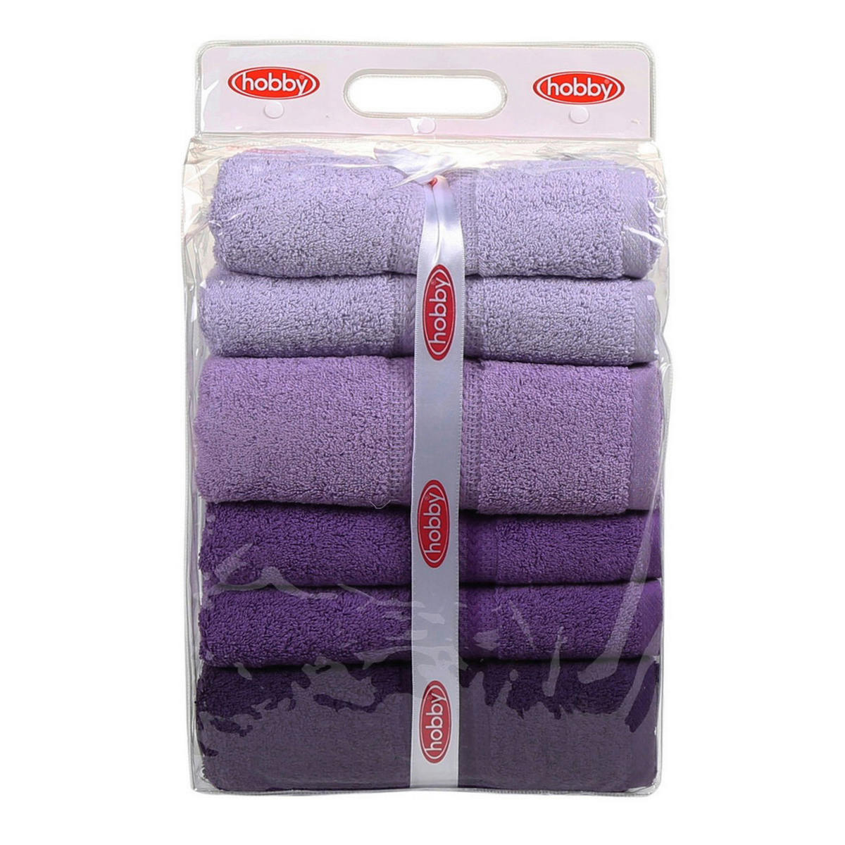 DUSCHTUCHSET 70/140 cm 4-teilig  - Lila/Violett, Basics, Textil (70/140cm)