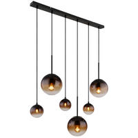 HÄNGLAMPA 91/20/117 cm  - klar/svart, Design, metall/glas (91/20/117cm) - Globo