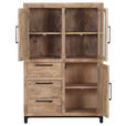 HIGHBOARD  in 95/145/40 cm  - Schwarz/Naturfarben, Design, Glas/Holz (95/145/40cm) - Landscape