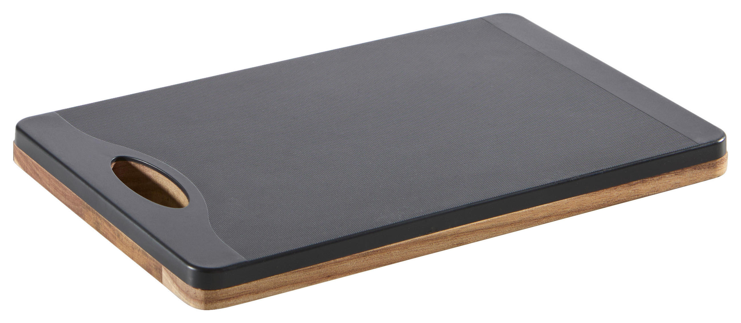 SCHNEIDEBRETT Holz, Kunststoff Akazie  - Schwarz/Naturfarben, Basics, Holz/Kunststoff (28/18/1,8cm) - Homeware Profession.