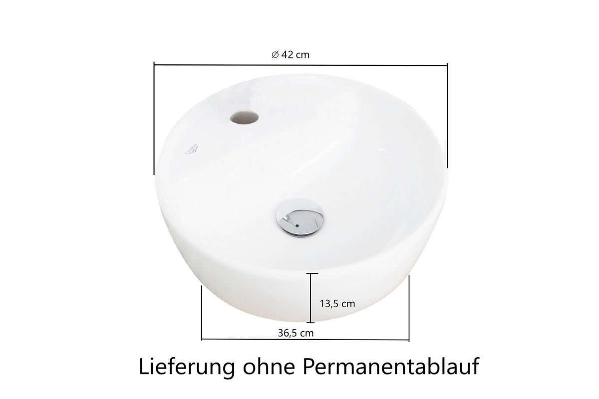 WASCHTISCHKOMBI 61 cm  - Eiche Wotan/Weiß, Natur, Keramik/Holzwerkstoff (61cm) - Xora