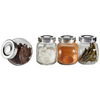 SET POSUDA ZA ZALIHE    - srebrne boje/prozirno, Basics, staklo/plastika (0,2l) - Kela