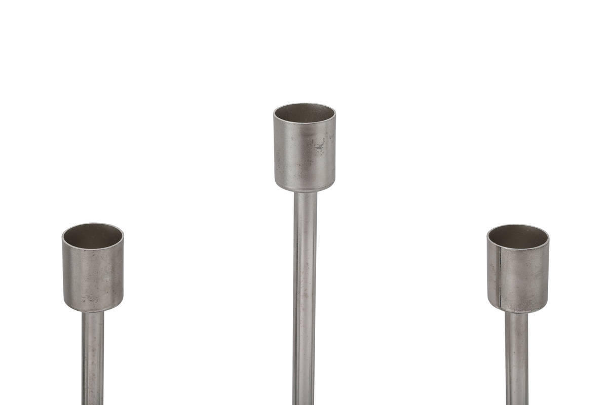 KERZENHALTER - Lila/Silberfarben, Trend, Metall (26/39,5/9cm) - Kayoom