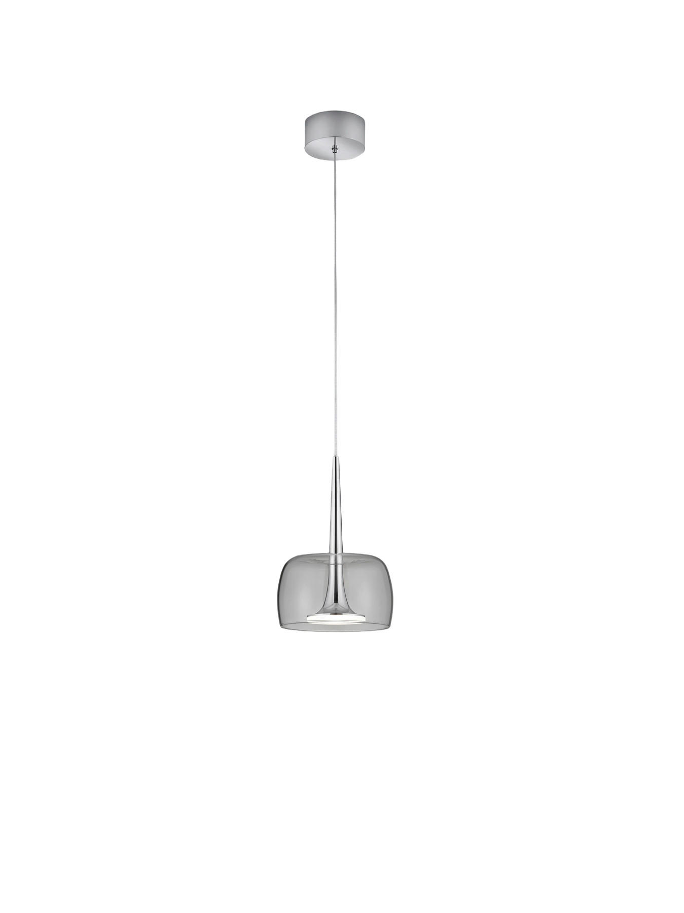 LED-HÄNGELEUCHTE Flute 8/24-200 cm  - Chromfarben, Design, Glas/Kunststoff (8/24-200cm) - Helestra