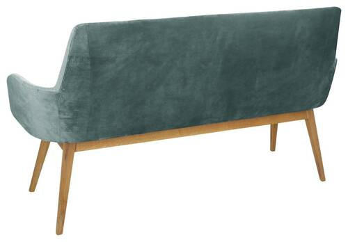 SITZBANK 157/88/62,5 cm Webstoff Eichefarben, Jadegrün Wildeiche vollmassiv - Jadegrün/Eichefarben, KONVENTIONELL, Holz/Textil (157/88/62,5cm) - Linea Natura