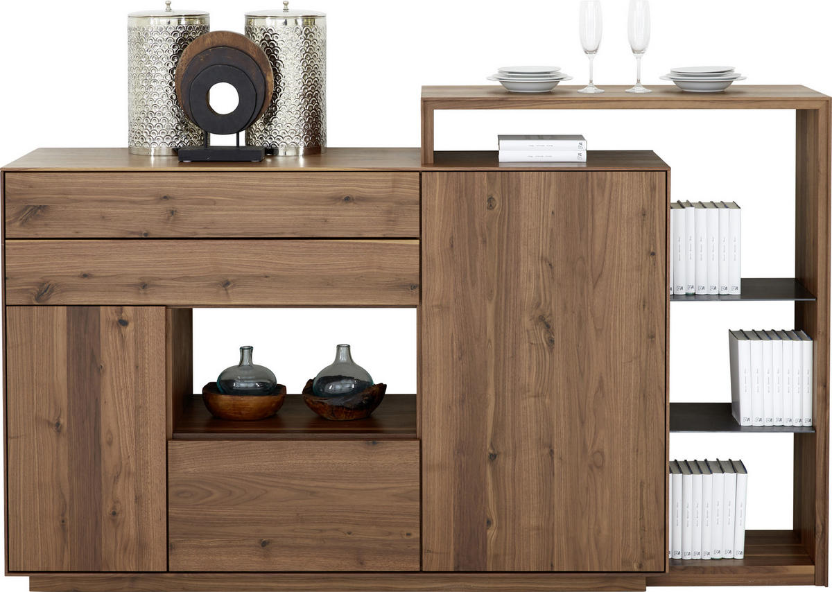 HIGHBOARD  in 198/119/46 cm  - Nussbaumfarben/Grau, Natur, Holz/Holzwerkstoff (198/119/46cm) - Anrei