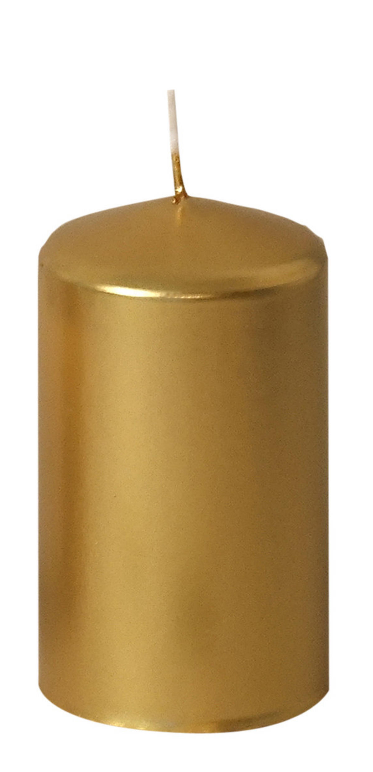 STUMPENKERZE 5,7/10 cm  - Goldfarben, KONVENTIONELL (5,7/10cm)