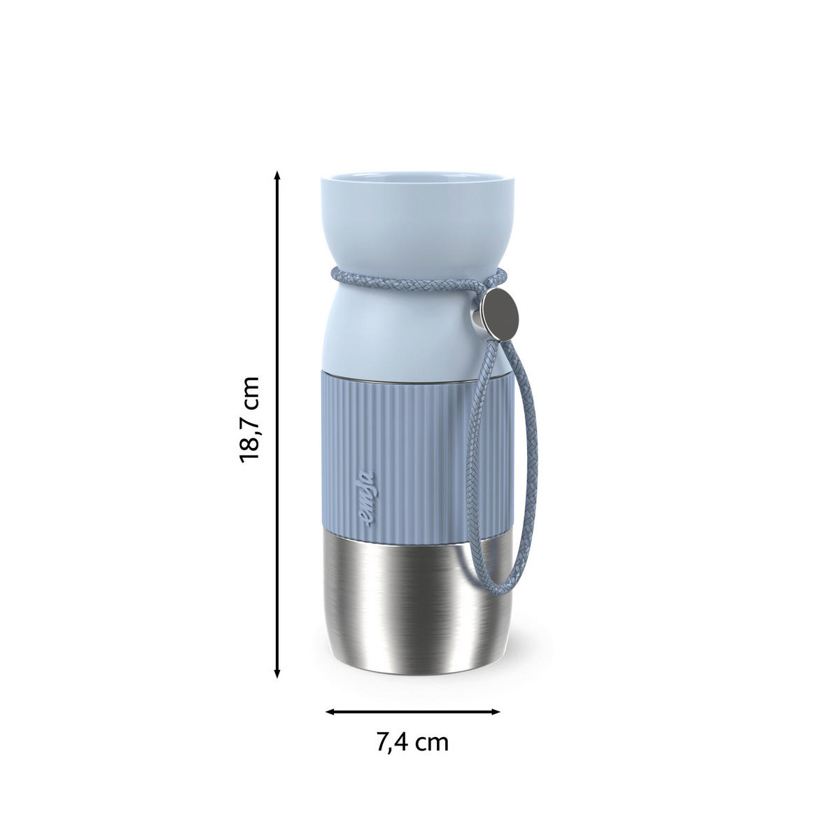 ISOLIERFLASCHE beYou 0,36L L  - Pastellblau, Basics, Metall (7,4/7,4/18,7cm) - Emsa
