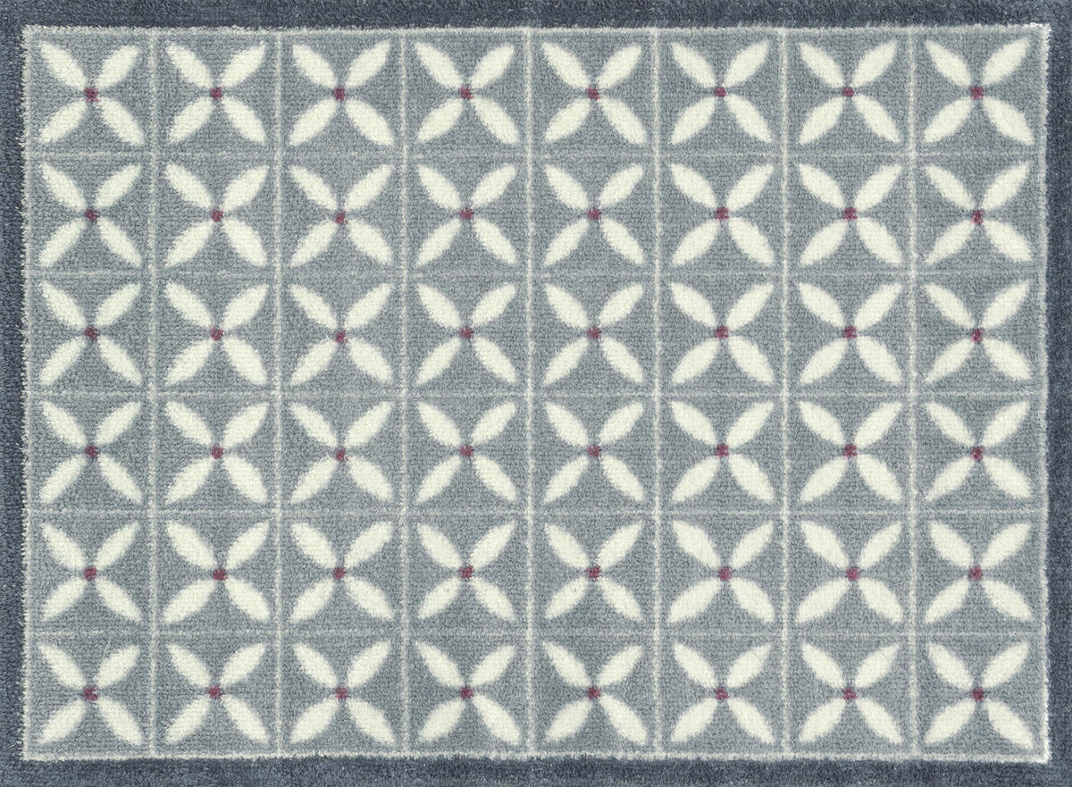 FUßMATTE  60/85 cm  Weiß, Hellgrau  - Hellgrau/Weiß, Design, Kunststoff/Textil (60/85cm) - wash+dry