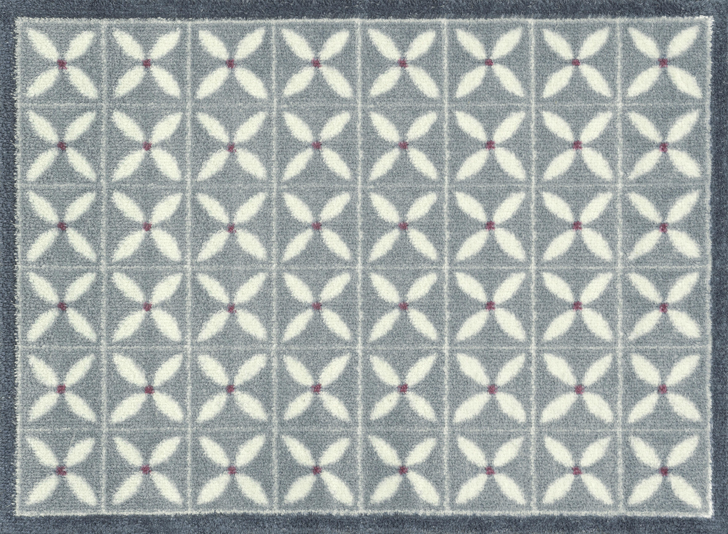 wash+dry FUßMATTE Flower Fields Grey Weiß, Hellgrau 60x85 cm