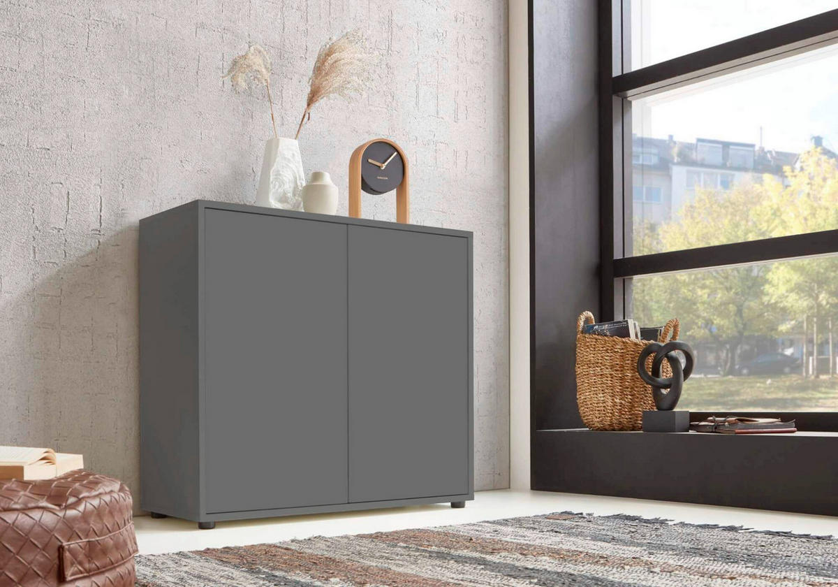 SIDEBOARD  in 263,5/86/33 cm  - Anthrazit, MODERN, Holzwerkstoff/Metall (263,5/86/33cm) - MID.YOU