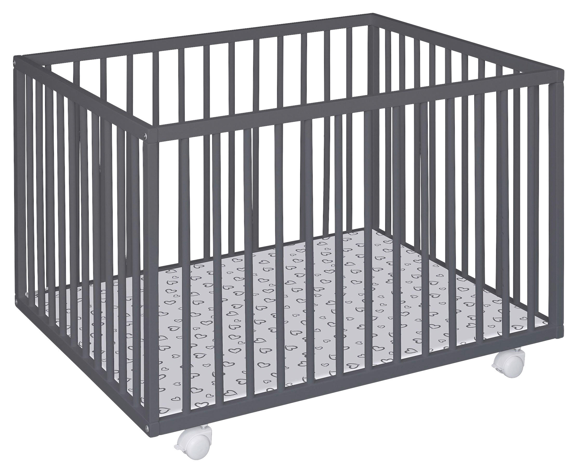 DĚTSKÁ OHRÁDKA, 100/75/68 cm - šedá, Basics, dřevo/plast (100/75/68cm) - My Baby Lou