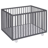 DETSKÁ OHRÁDKA, 100/75/68 cm - sivá, Basics, drevo/plast (100/75/68cm) - My Baby Lou