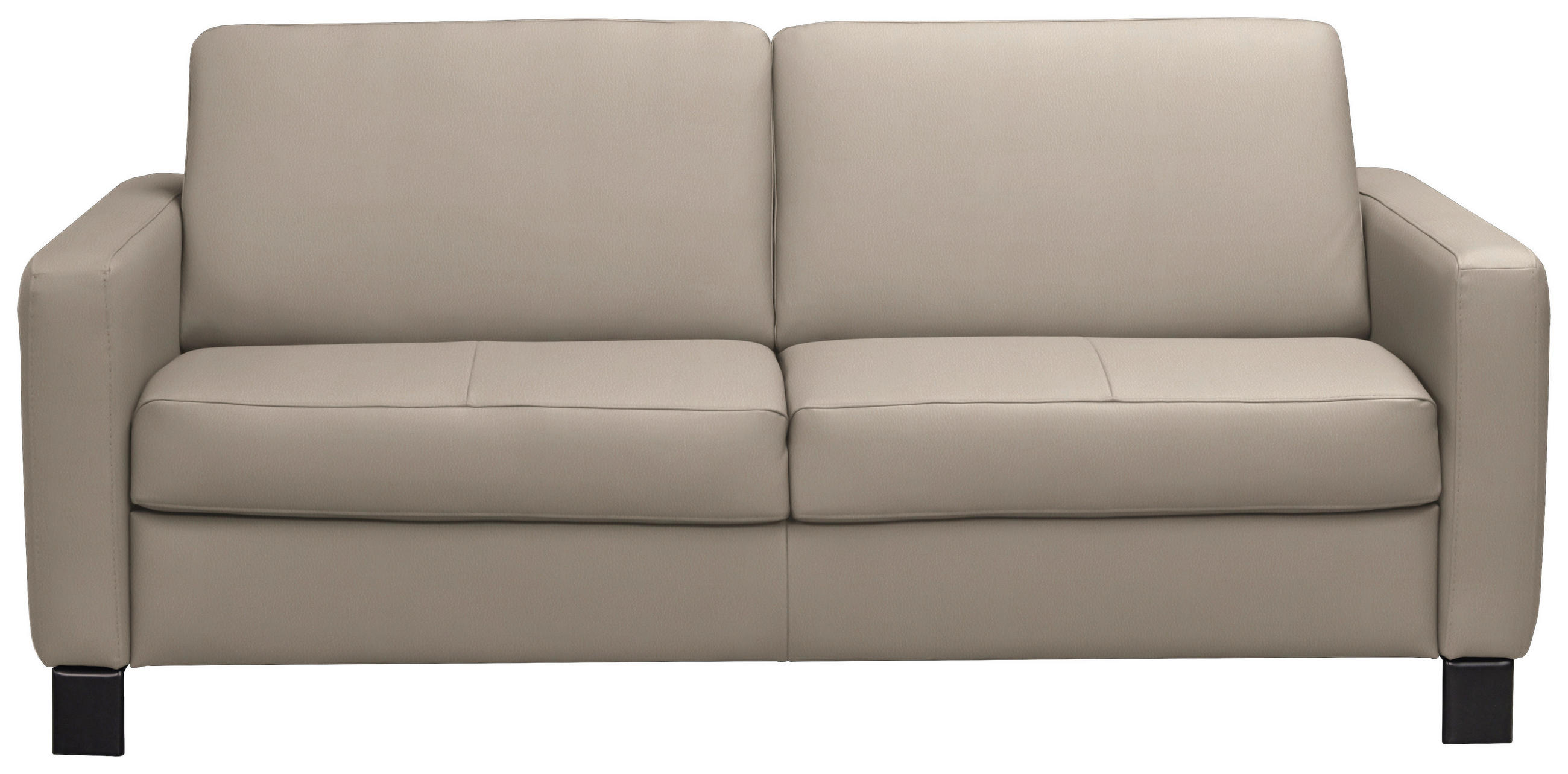SCHLAFSOFA Kombination Echtleder/Lederlook Lederlook Greige  - Greige/Schwarz, KONVENTIONELL, Leder/Textil (190/87/100cm) - Celina Home