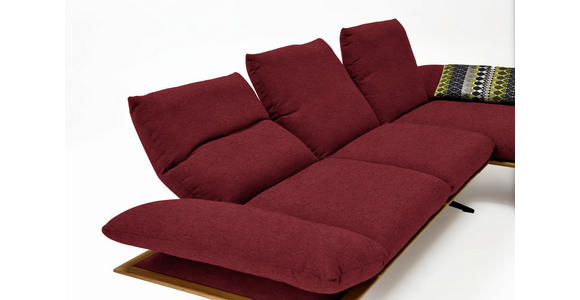 ECKSOFA in Flachgewebe Rot 314/159 cm - Rot/Schwarz, Design, Holz/Textil (314/159cm) - Dieter Knoll