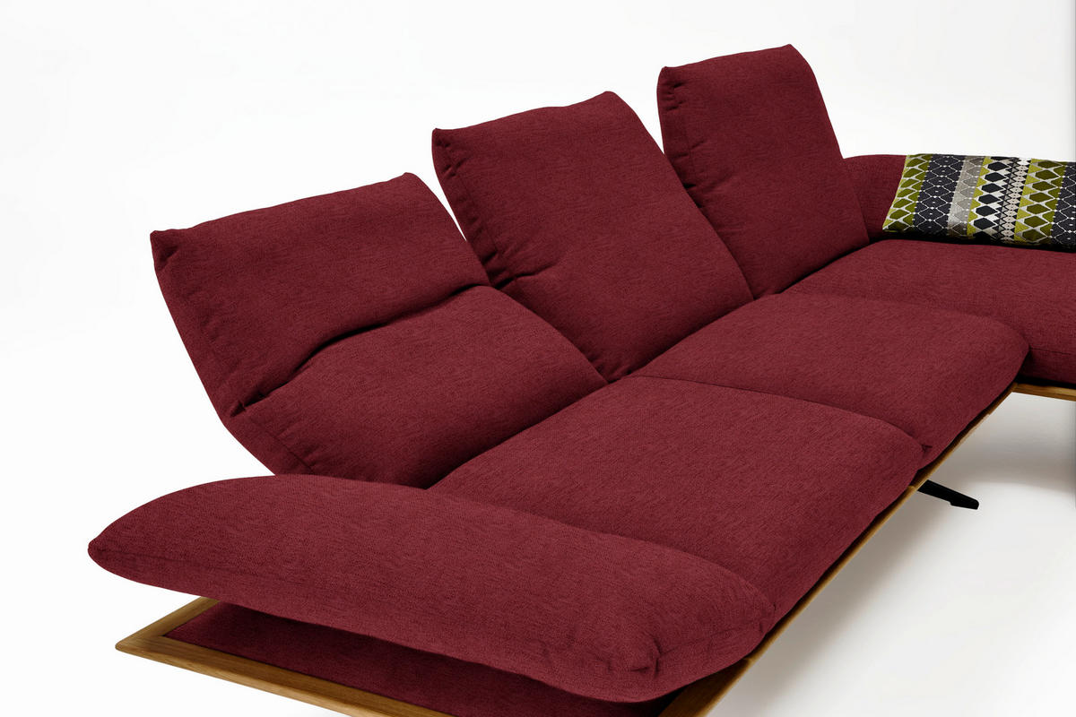 ECKSOFA in Flachgewebe Rot  - Rot/Schwarz, Design, Holz/Textil (314/159cm) - Dieter Knoll