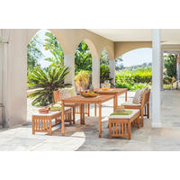 GARTENSET 10-teilig  - Naturfarben/Weiß, LIFESTYLE, Holz/Textil - Ambia Garden