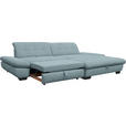 ECKSOFA  in Mikrofaser Pastellblau  290/198 cm  - Pastellblau/Schwarz, Design, Textil/Metall (290/198cm) - Xora