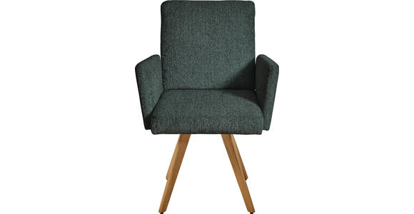 ARMLEHNSTUHL in Flachgewebe - Türkis/Eichefarben, Design, Holz/Textil (56/92/60cm) - Dieter Knoll