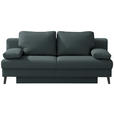 SCHLAFSOFA  in Cord Grau  - Schwarz/Grau, MODERN, Textil/Metall (194/91/90cm) - Novel