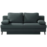 SCHLAFSOFA  in Cord Grau  - Schwarz/Grau, MODERN, Textil/Metall (194/91/90cm) - Novel
