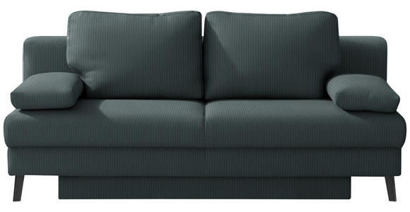 SCHLAFSOFA  in Cord Grau  - Schwarz/Grau, MODERN, Textil/Metall (194/91/90cm) - Novel